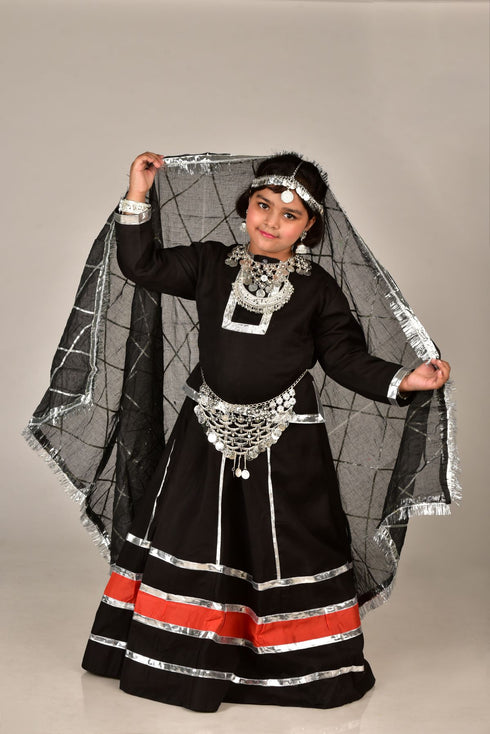 Banjara Girl Kalbelia with Jewellery Girl's & Women Dance Fancy Dress Costume