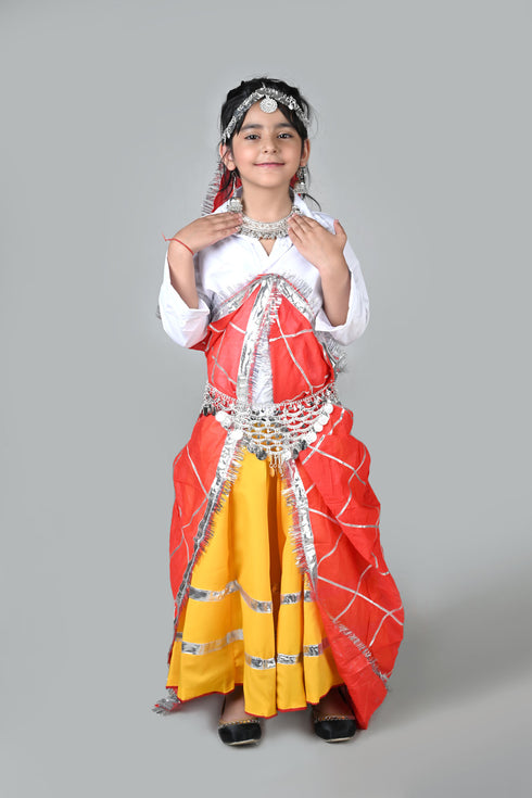 BookMyCostume Haryanvi Girl with Jewellery Indian State Kids & Adults Fancy Dress Costume for Girls