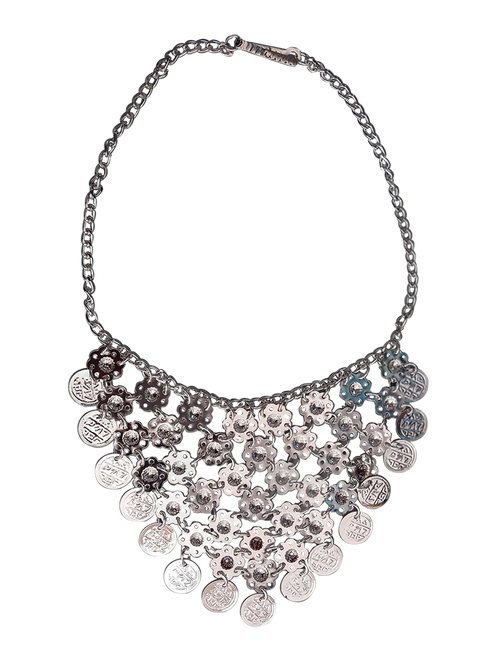 Ethnic Silver Coin Necklace - Assorted - Traditional Fancy Dress Costume Accessory for Girls