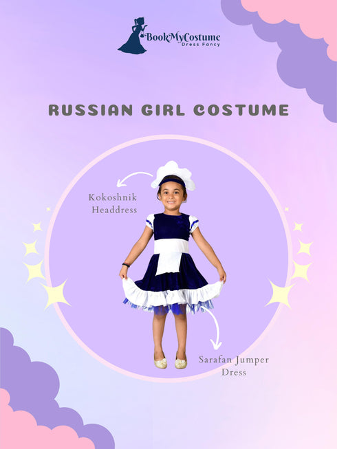 BookMyCosstume Russian Girl Poneva International World Costume for Girl Kids and Adult Fancy Dress Dostume