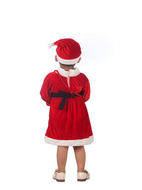 BookMyCostume Christmas Dress for Girls Santa Theme Frock Fancy Dress Costume | Santa Girl Costume - Premium
