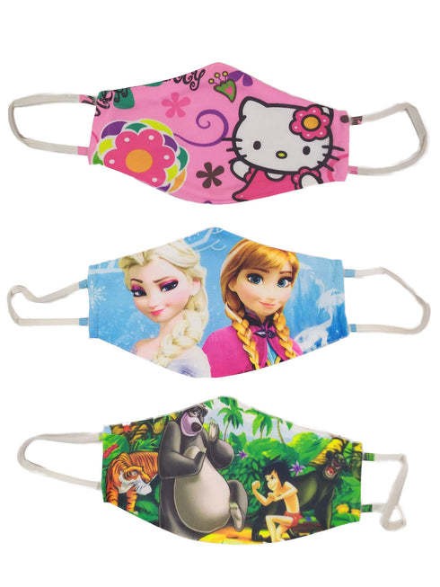 Assorted - Single One Piece Kids Face Mask Superheroes Cartoons Fairy Tale Theme