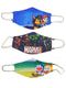 Pack of 3 - Kids Face Masks Superheroes Cartoons Fairy Tale Theme - Premium