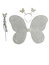 Princess Fairy Wings with Wand & Headband Girls Fancy Dress Costume Accessory