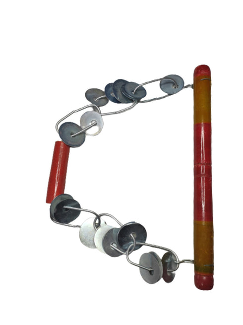 BookMyCostume Lezim Musical Instrument with Jingling Cymbals Maharashtrian Dance Lezium Fancy Dress Costume Accessory