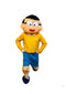 BookMyCostume Lazy & Clumsy Cartoon Character Mascot Costume with Specs for Theme Parties & Events | Adult Full-Size | Yellow & Blue