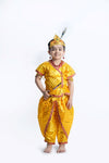 Shri Krishna Kanha Kanhaiya Polka Dots Kids Fancy Dress Costume 10 Pcs Set with Accessories