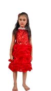 Red Balloon Frock Western Dance Costume Dress for Girls - Premium