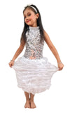 White Balloon Frock Western Dance Costume Dress for Girls - Premium