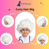 White Old Man Curly Hair Wig Unisex Adult & Kids Fancy Dress Costume Accessory