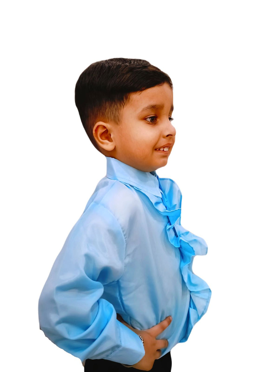 Blue Frills Shirt Kids Fancy Dress Costume