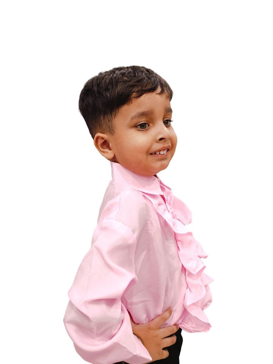 Pink Frills Shirt Kids Fancy Dress Costume