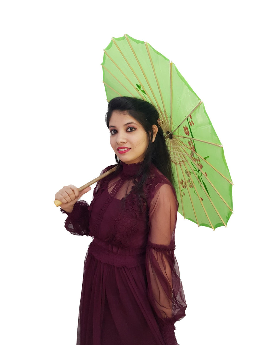 Green Umbrella Japanese Kimono Dance Kids & Adults Costume Accessory