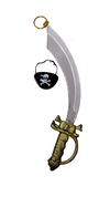 Pirate Cutlass Sword Eye Patch Earring Set Kids and Adults Fancy Dress Costume Accessory for Halloween