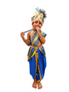 BookMyCostume Krishna Costume with Heavy Jewellery and Pagdi and Brocade - Janmashtami Complete Premium Dress for Baby Kanha Boys & Girls - Light Blue