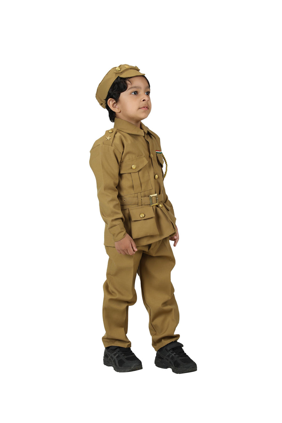 Indian Police Inspector Community Helper Khaki Fancy Dress Costume for Kids