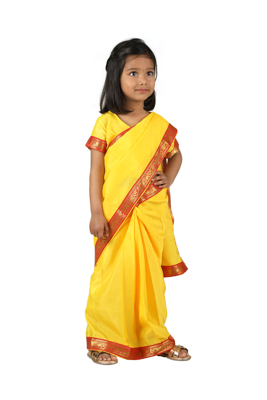 Teacher Yellow Saree Professional Kids Fancy Dress Costume