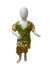 Western Dance Costume for Girls - Green & Golden - Top with Frock - Premium