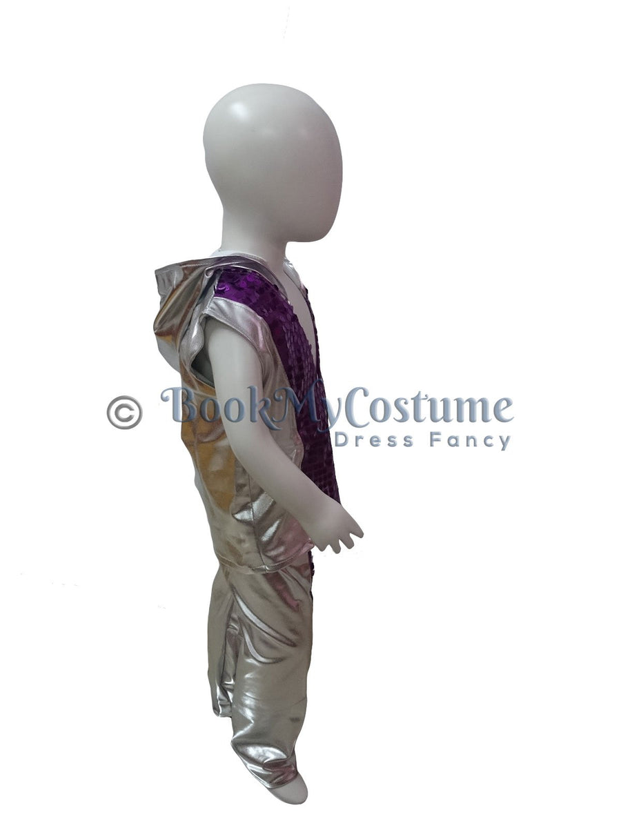 Rent Buy Western Dance Costume Tshirt & Pant for Boys Online in India - Purple Silver color combination