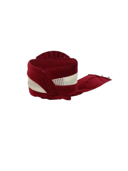 Maroon Indian Dulha Pagdi Safa with Brooch Indian Wedding Groom Turban - Adults