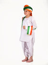 Tricolor Turban and Stole with Dhoti Kurta Indian Patriotic Independence Day Kids Fancy Dress Costume