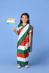 Tricolour Saree Indian Patriotic Independence Day for Girls & Adults Fancy Dress Costume