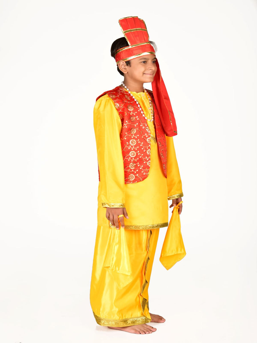 Punjabi Bhangra Baisakhi Folk Dance Costume for Boys and Men | Yellow & Red