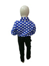 Blue Polka Dots Shirt & Black Pant | Retro Theme Kids Costume Community Helper Kids Fancy Dress