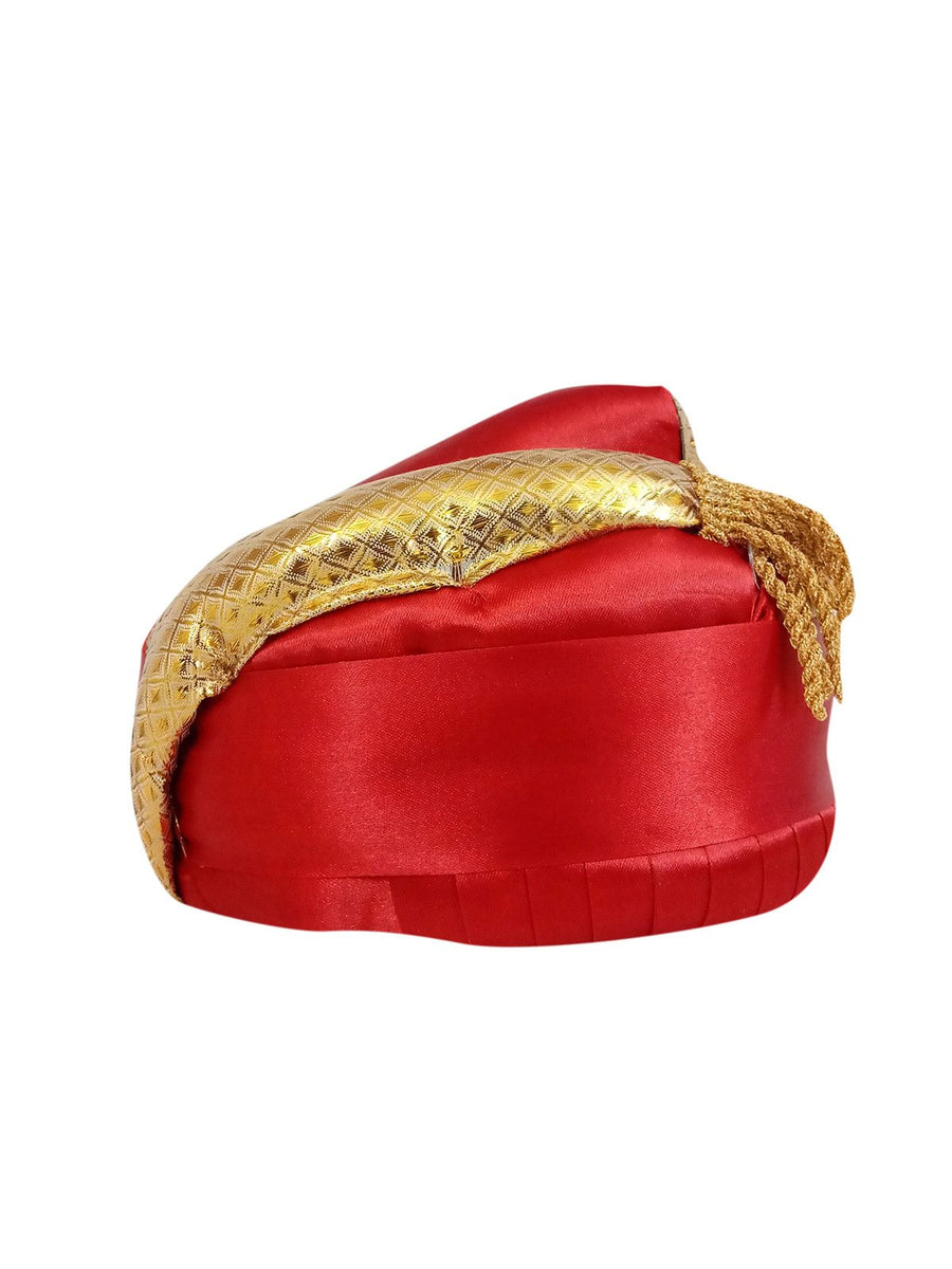 Red Indian Raja Puneri Pagdi Pagadi Kids Fancy Dress Accessory