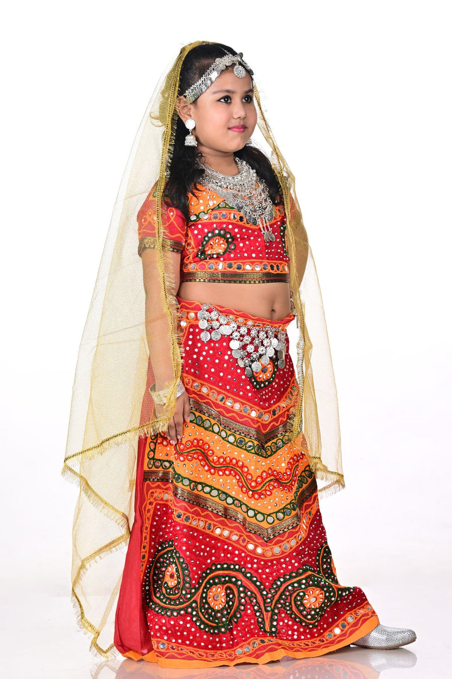 Gujarati Girl with Traditional Jewellery Indian State Kids & Adults Fancy Dress Costume for Girls