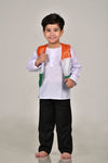 Patriotic Dance Tricolour Jacket Black Trousers Kids Fancy Dress Costume