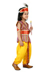 Shri Krishna Multicolor Kids Fancy Dress Costume 9 Pcs Set with Red Accessories & Wig - Premium