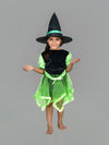 Halloween Theme Green Witch Magician Fancy Dress Costume for Girls