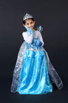 Elsa Snow Queen with Gloves Wand Crown and Wig Accessories Frozen Fairy tale Kids Fancy Dress Costume | Imported