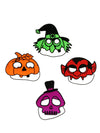 Pack of 4 - Assorted Halloween Face Masks - Fancy Dress Costume Accessories